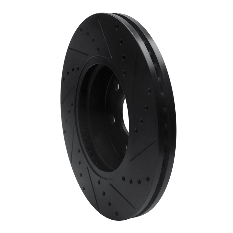 Chevrolet Colorado Brake Rotor (1) - Front Left - R1 Concepts - Drilled & Slotted - Black - `15-`20